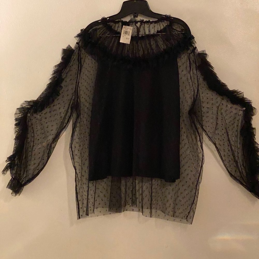 BLACK ~ BRAND NEW DRESSY MESH TOP